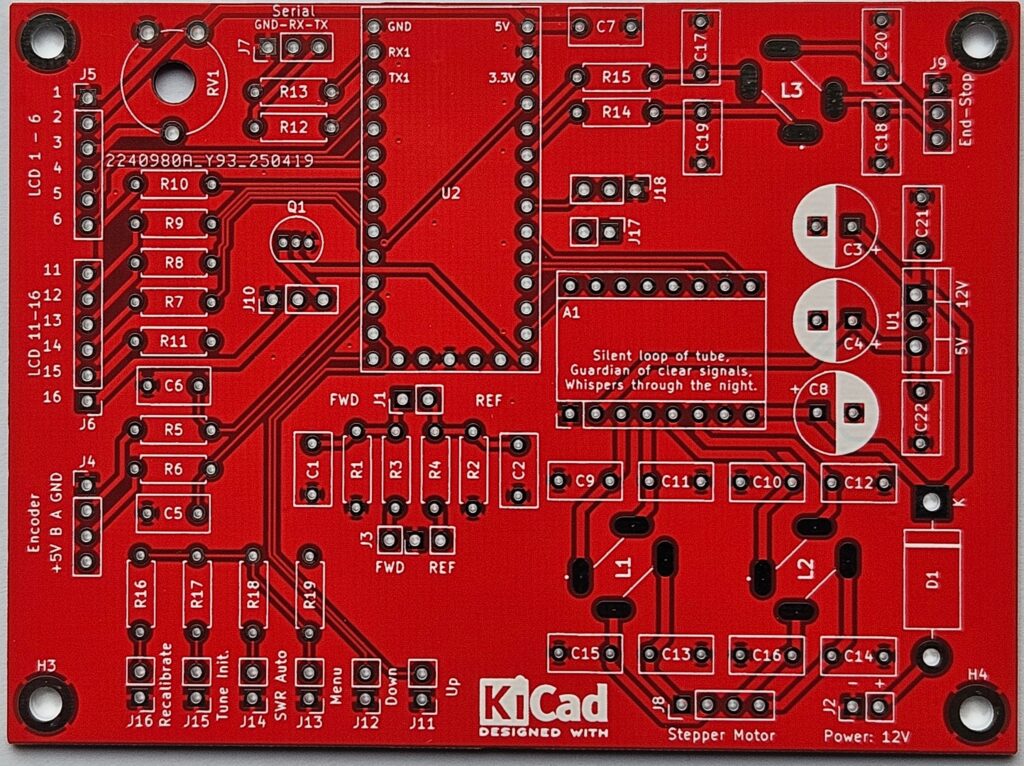 PCB for the Autmatic Magnetic Loop Tuner